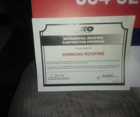 Simmons roofing contractors