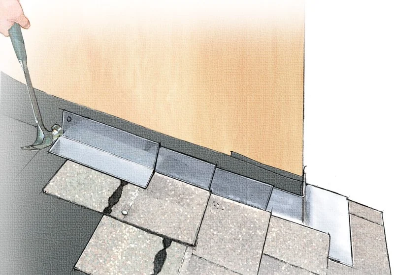 How to Install Step Flashing on a Roof to Wall Intersection
