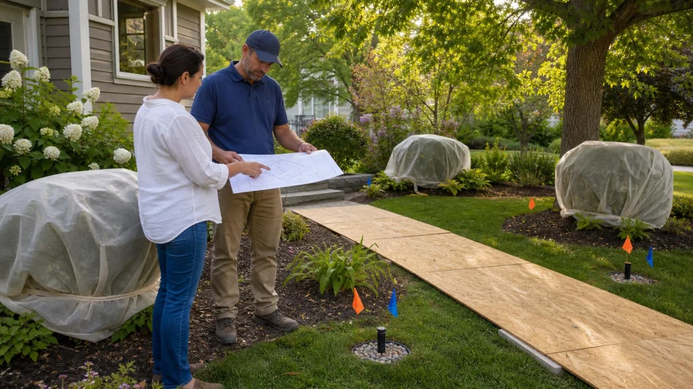 Roofing Landscaping Plan: Protect Plants and Irrigation