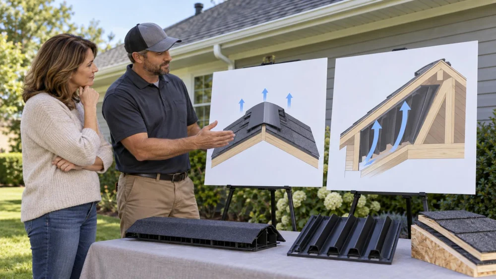 Roof Ridge Vent Replacement: Openings, Baffles, and Caps
