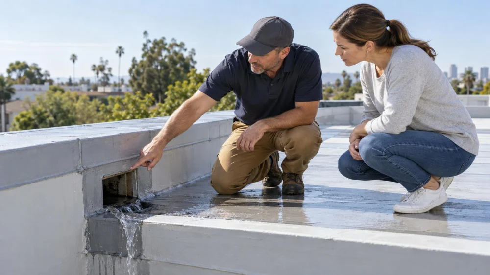 Roof Scupper Drain Check: Opening, Slope, and Discharge