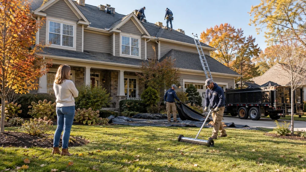 Roof Debris Cleanup: Ground Protection and Final Check